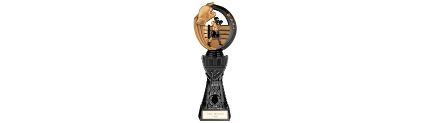 RENEGADE II BOXING TOWER RESIN TROPHY - 4 SIZES - 25CM - 33.5CM